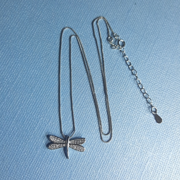 Sterling SILVER Dragonfly Necklace - Picture 5 of 6